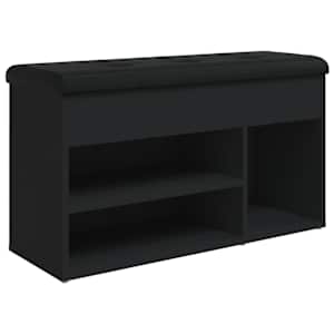 Lavice s botníkem černá 82 x 32 x 45,5 cm kompozitní dřevo - obrázek 2