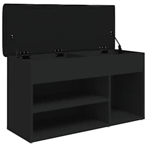 Lavice s botníkem černá 82 x 32 x 45,5 cm kompozitní dřevo - obrázek 5