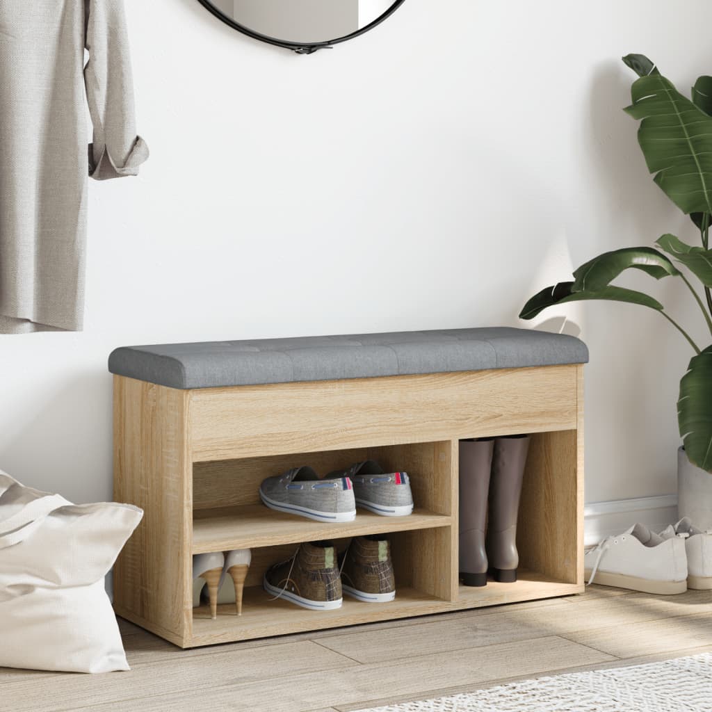 Thumbnail - vidaXL Schuhbank Sonoma-Eiche 82x32x45,5 cm Holzwerkstoff