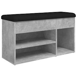 vidaXL jalatsipink, betoonhall, 82 x 32 x 45,5 cm, tehispuit