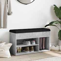 vidaXL Panca per Scarpe Grigio Cemento 82x32x45,5cm Legno Multistrato