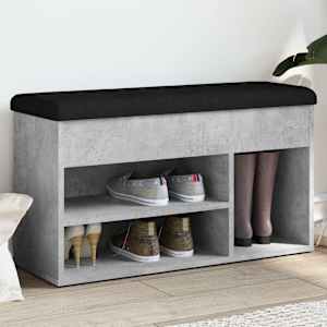 Lavice s botníkem betonově šedá 82 x 32 x 45,5 cm dřevotříska