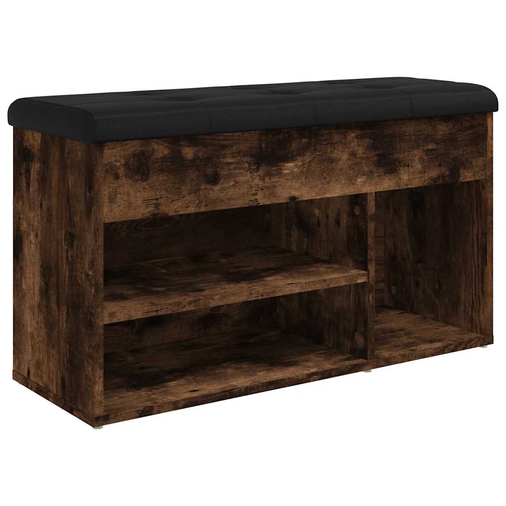 vidaXL Lavice s botníkem kouřový dub 82x32x45,5 cm kompozitní dřevo