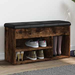 Klop za čevlje dimljen hrast 82x32x45,5 cm inženirski les