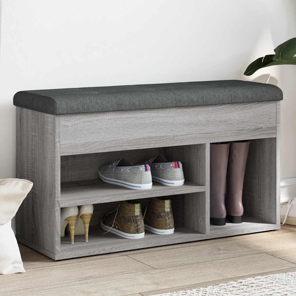 Vidaxl - Panca Porta Scarpe Grigio Sonoma 82x32x45,5cm Legno Multistrato