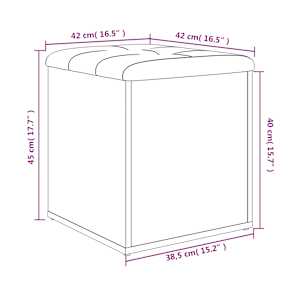 Úložná lavice kouřový dub 42 x 42 x 45 cm kompozitní dřevo - obrázek 10