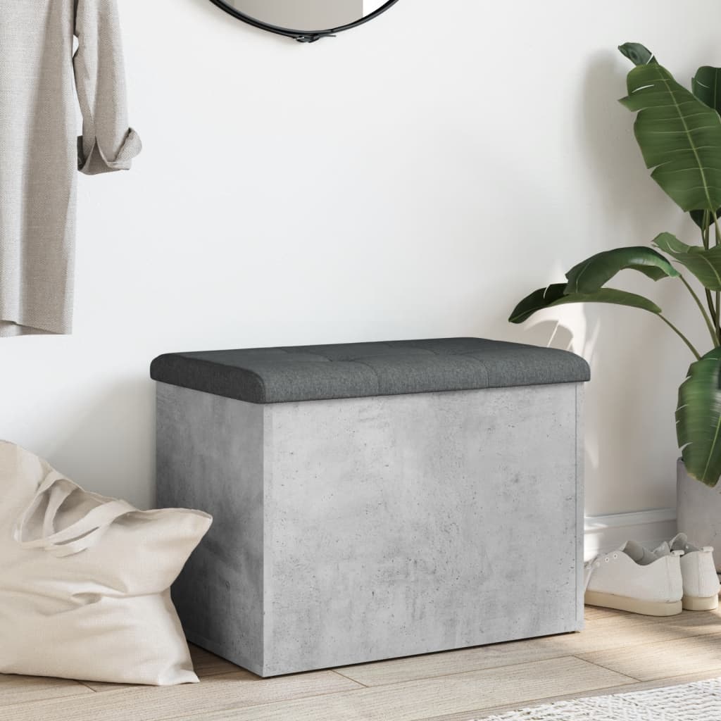 vidaXL Opbergbankje 62x42x45 cm bewerkt hout betongrijs afbeelding