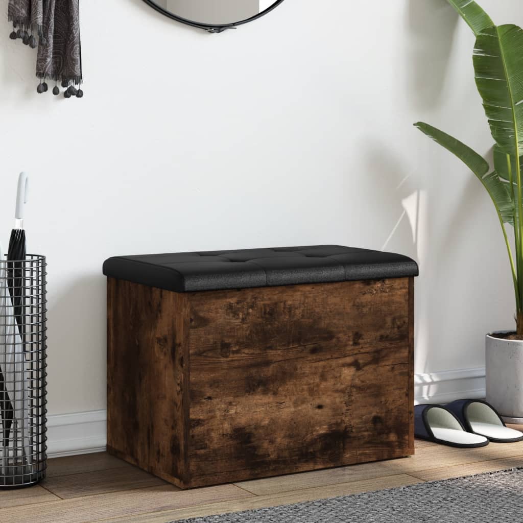 vidaXL Úložná lavička dymový dub 62x42x45 cm kompozitné drevo