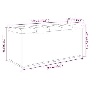 Úložná lavice kouřový dub 102 x 42 x 45 cm kompozitní dřevo - obrázek 10