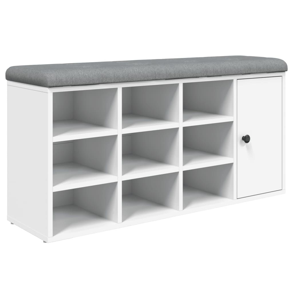 vidaXL Lavice s botníkem bílá 102 x 32 x 50 cm kompozitní dřevo