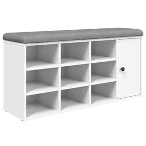 Lavice s botníkem bílá 102 x 32 x 50 cm kompozitní dřevo - obrázek 2