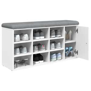 Lavice s botníkem bílá 102 x 32 x 50 cm kompozitní dřevo - obrázek 4