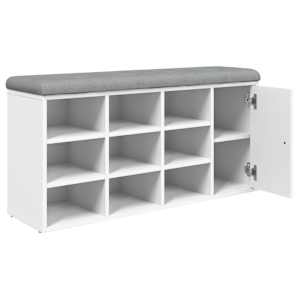 Lavice s botníkem bílá 102 x 32 x 50 cm kompozitní dřevo - obrázek 8
