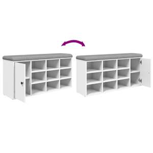 Lavice s botníkem bílá 102 x 32 x 50 cm kompozitní dřevo - obrázek 9
