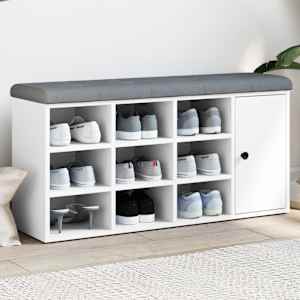 Klop za čevlje bela 102x32x50 cm inženirski les