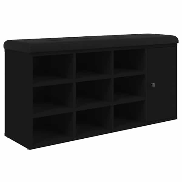vidaXL jalatsipink, must, 102 x 32 x 50 cm, tehispuit
