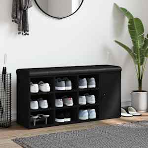 vidaXL Zapatero madera de ingenier&iacute;a negro 102x32x50 cm