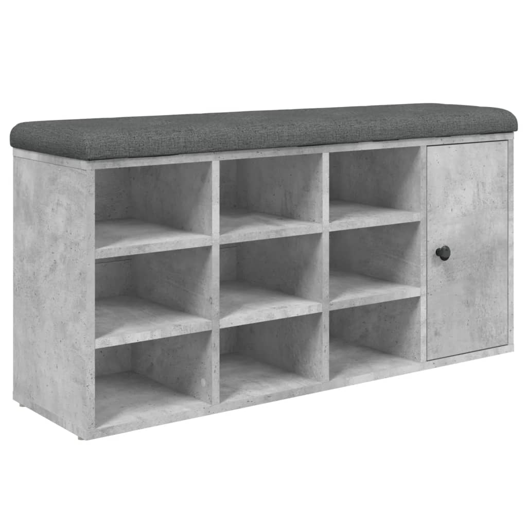 vidaXL Lavice s botníkem betonově šedá 102x32x50 cm kompozitní dřevo