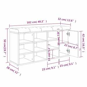 Lavice s botníkem betonově šedá 102x32x50 cm kompozitní dřevo - obrázek 12