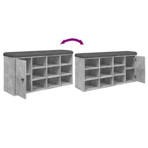 Lavice s botníkem betonově šedá 102x32x50 cm kompozitní dřevo - obrázek 9