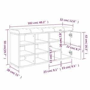 Lavice s botníkem kouřový dub 102 x 32 x 50 cm kompozitní dřevo - obrázek 12