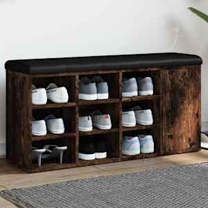 Klop za čevlje dimljen hrast 102x32x50 cm inženirski les