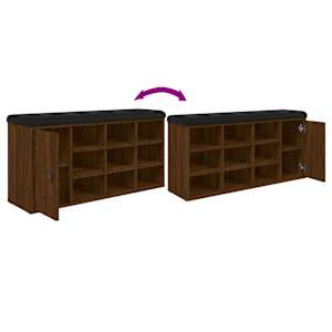 Lavice s botníkem hnědý dub 102 x 32 x 50 cm kompozitní dřevo - obrázek 9
