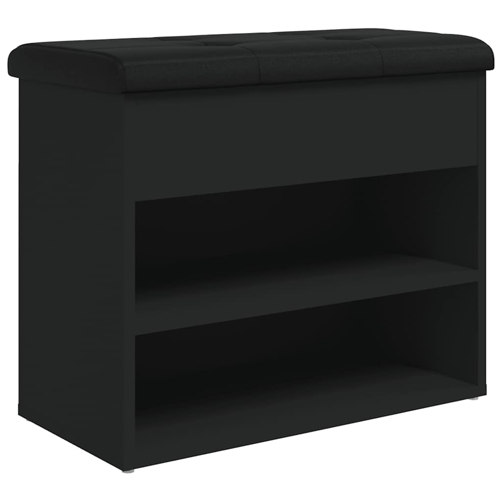 vidaXL Lavice s botníkem černá 62 x 32 x 50 cm kompozitní dřevo
