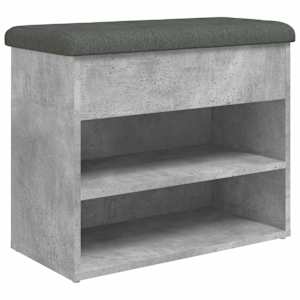 Lavice s botníkem betonově šedá 62x32x50 cm kompozitní dřevo - obrázek 2