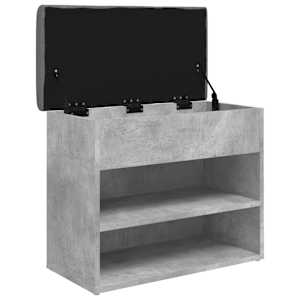 Lavice s botníkem betonově šedá 62x32x50 cm kompozitní dřevo - obrázek 5