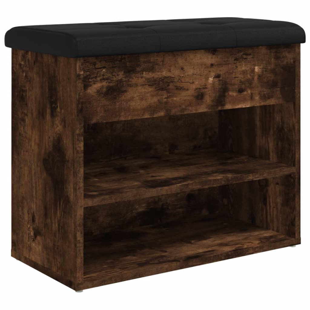 vidaXL Lavice s botníkem kouřový dub 62 x 32 x 50 cm kompozitní dřevo