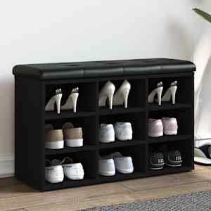 Klop za čevlje črna 82x32x50 cm inženirski les