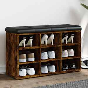 Klop za čevlje dimljen hrast 82x32x50 cm inženirski les