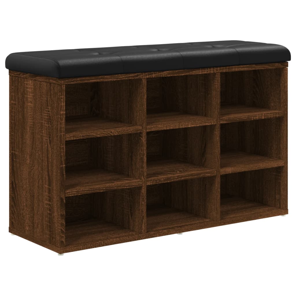vidaXL Lavice s botníkem hnědý dub 82 x 32 x 50 cm kompozitní dřevo