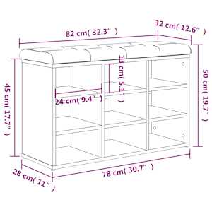 Lavice s botníkem hnědý dub 82 x 32 x 50 cm kompozitní dřevo - obrázek 10