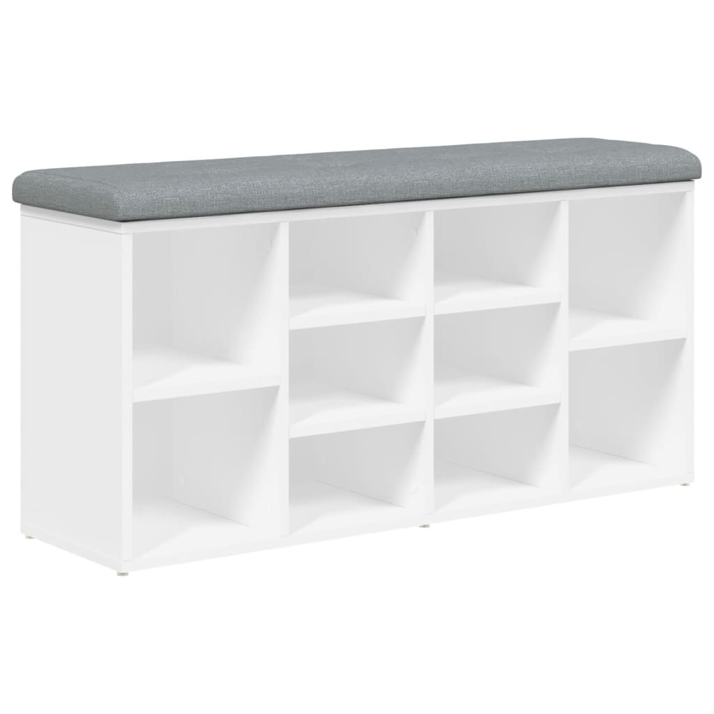 vidaXL Lavice s botníkem bílá 102 x 32 x 50 cm kompozitní dřevo