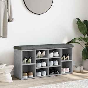 Lavice s botníkem betonově šedá 102x32x50 cm kompozitní dřevo - obrázek 3