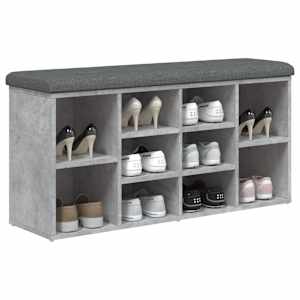 Lavice s botníkem betonově šedá 102x32x50 cm kompozitní dřevo - obrázek 4