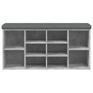 Lavice s botníkem betonově šedá 102x32x50 cm kompozitní dřevo - obrázek 5