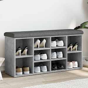 Lavice s botníkem betonově šedá 102x32x50 cm kompozitní dřevo - obrázek 1