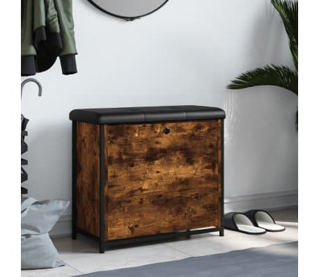 vidaXL Schuhbank mit Klappe R&auml;uchereiche 62x32x56 cm