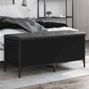 Klop za shranjevanje črna 102x42x45 cm inženirski les