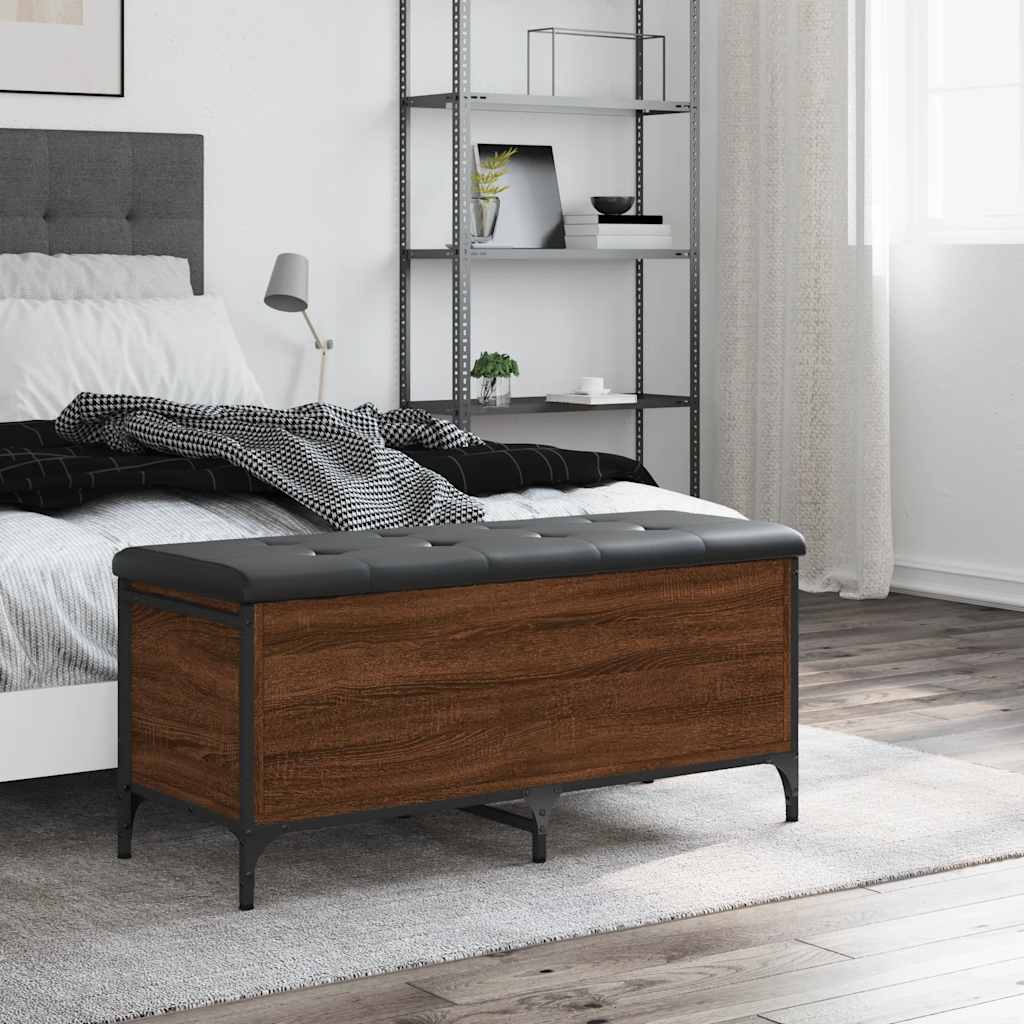 Thumbnail - vidaXL Sitzbank mit Stauraum Braun Eiche 102x42x45 cm Holzwerkstoff