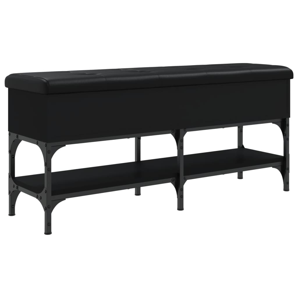 vidaXL Lavice s botníkem černá 102 x 32 x 45 cm kompozitní dřevo