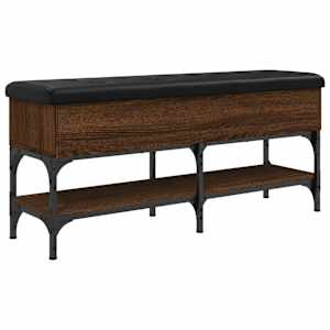 Lavice s botníkem hnědý dub 102 x 32 x 45 cm kompozitní dřevo - obrázek 2