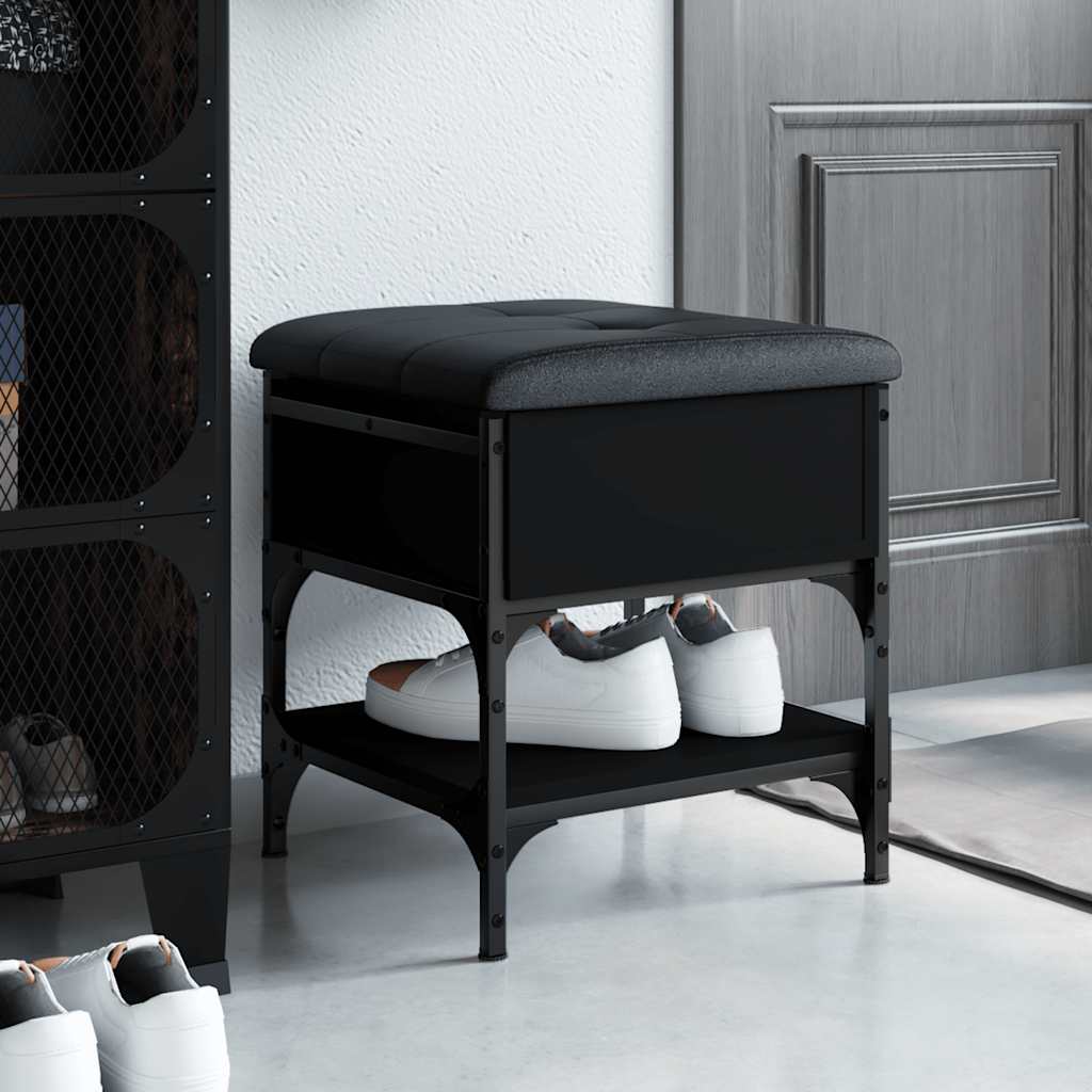 vidaXL skobænk 42x42x45 cm konstrueret træ sort