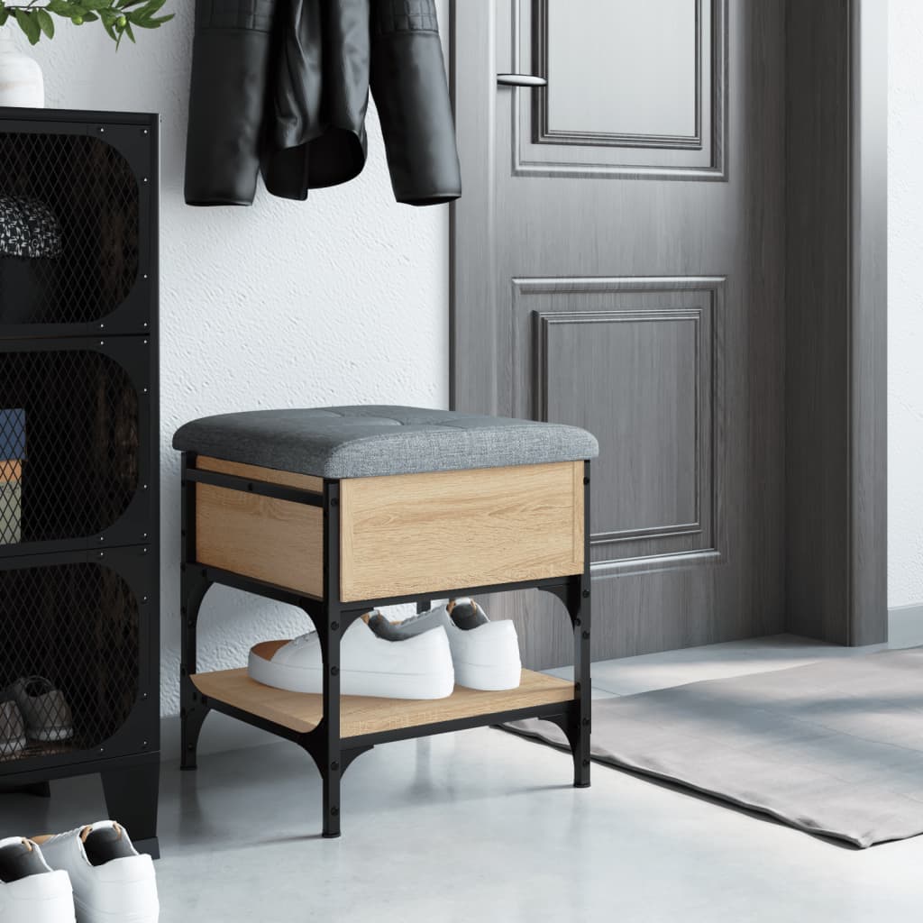 vidaXL Schoenenbank 42x42x45 cm bewerkt hout sonoma eikenkleurig afbeelding