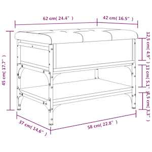 Lavice s botníkem kouřový dub 62 x 42 x 45 cm kompozitní dřevo - obrázek 11