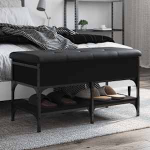 Klop za čevlje črna 82x42x45 cm inženirski les