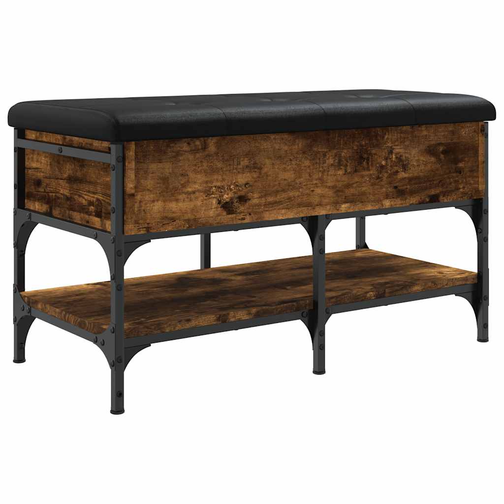 vidaXL Lavice s botníkem kouřový dub 82 x 42 x 45 cm kompozitní dřevo